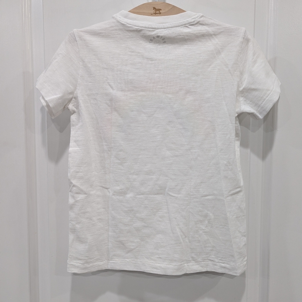 Primary Kids T-shirt Crew Neck Short Sleeves White Rainbow Cotton Size 6 7 - Picture 4 of 5